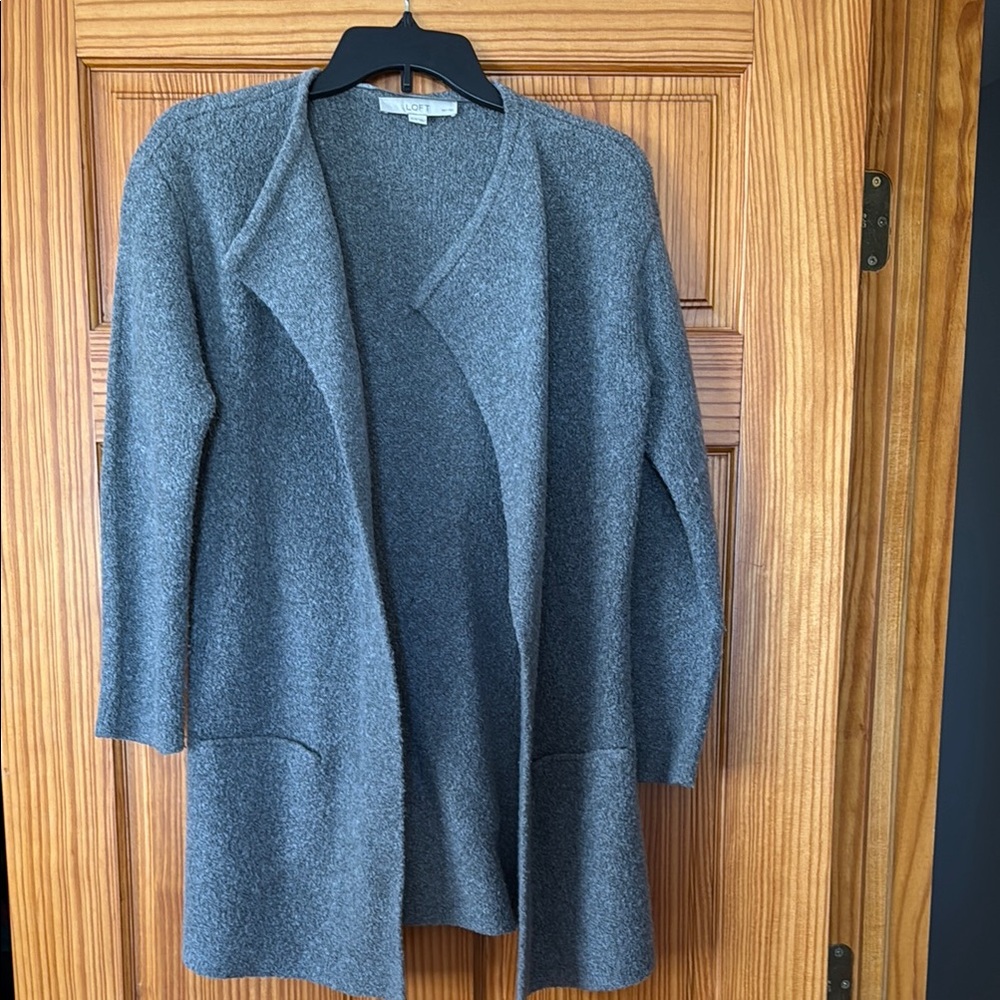 Gray Open Front Women's Sweater